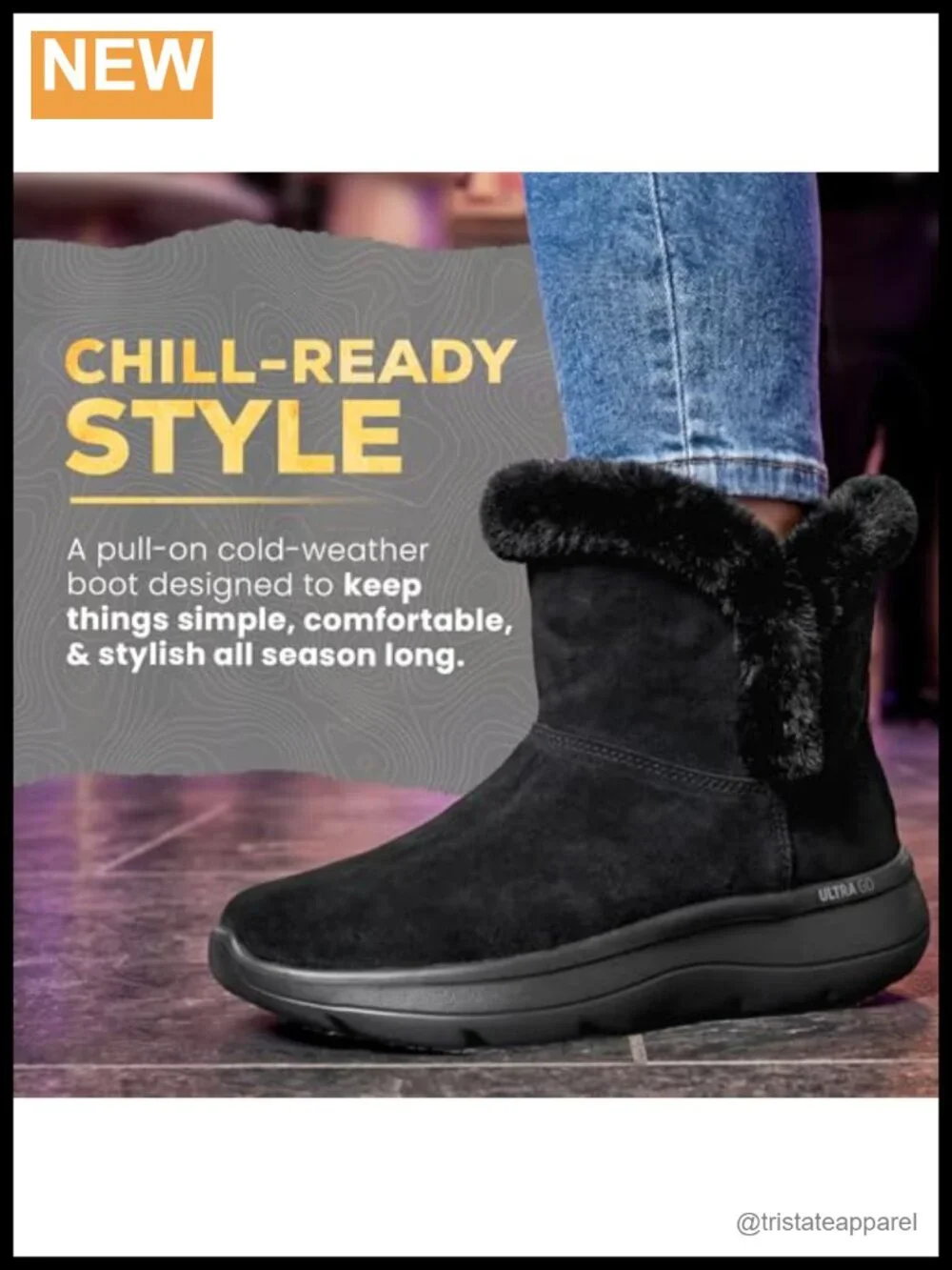 Womens Suede Mid-Calf Snow Boots Slip On Winter Warm Faux Fur Trim